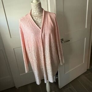 Alfred Dunner Pink Open-Front Cardigan